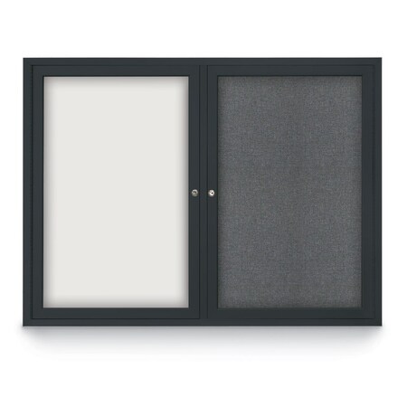 United Visual Products Decor Wood Combo Board, 24"x18", Light Oak/White Porcelain & Pumice UV701DEFAB-LTOAK-WHTPORC-PUMICE
